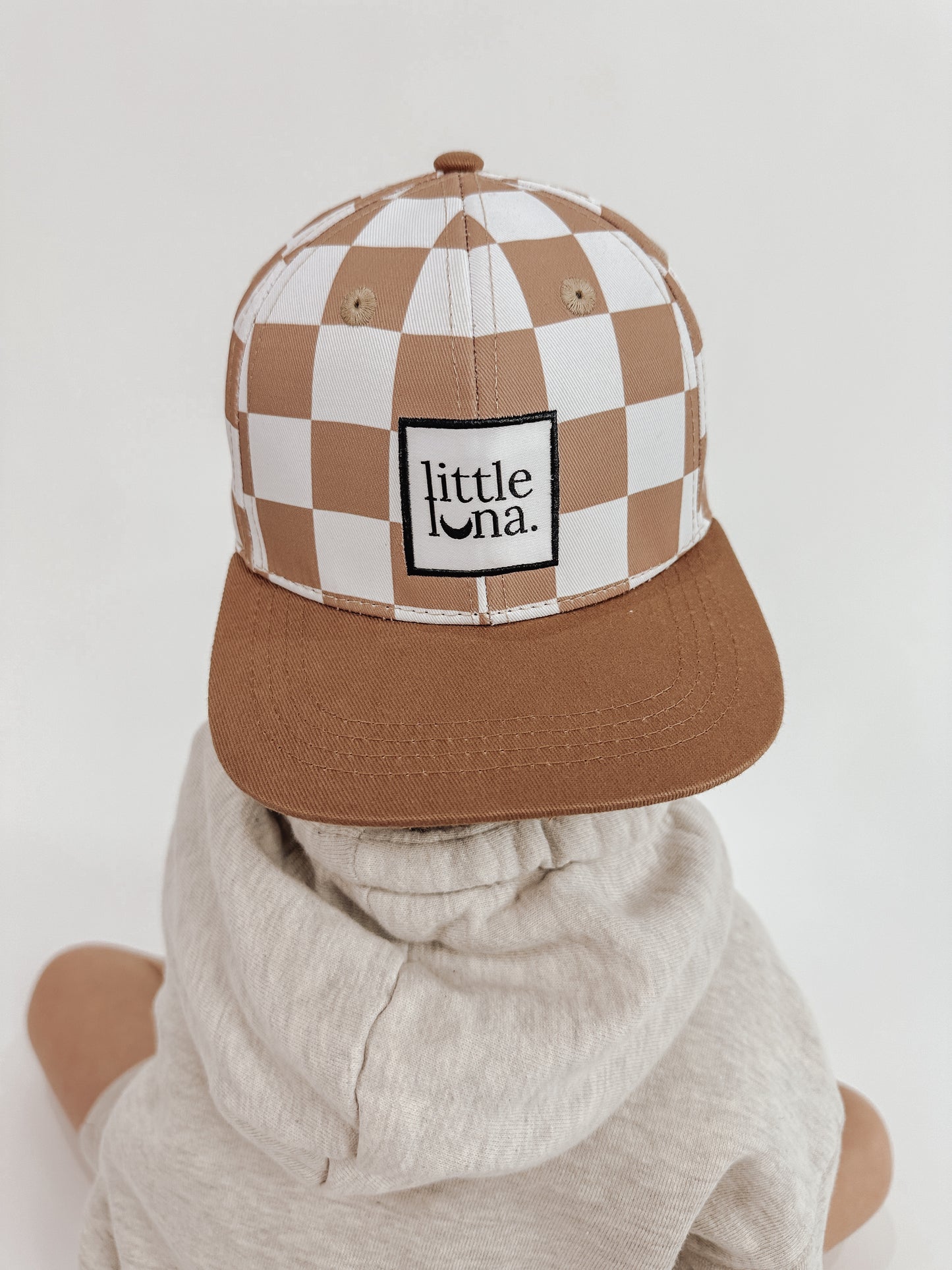 CHECKERBOARD SNAPBACK HAT | TAN