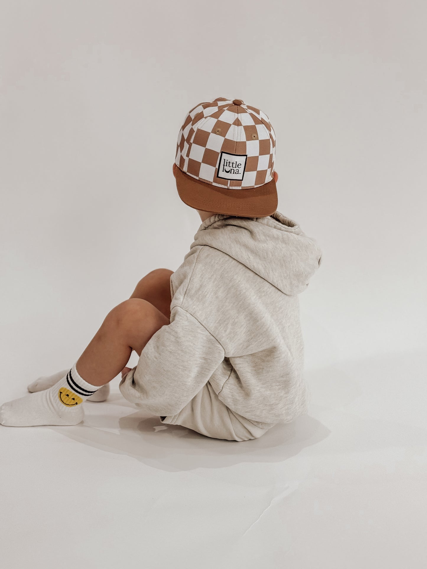 CHECKERBOARD SNAPBACK HAT | TAN